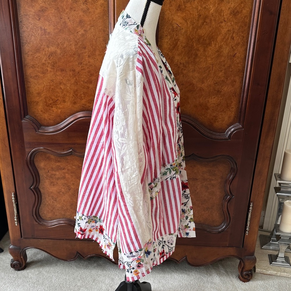POL Red and White Striped Floral Cardigan NWOT - Picture 8 of 14